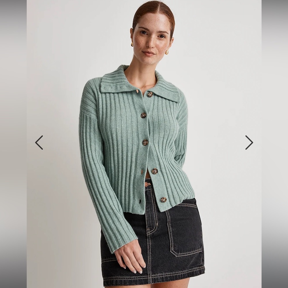 NWT Madewell Oversized Collar Navy Cardigan Size XS